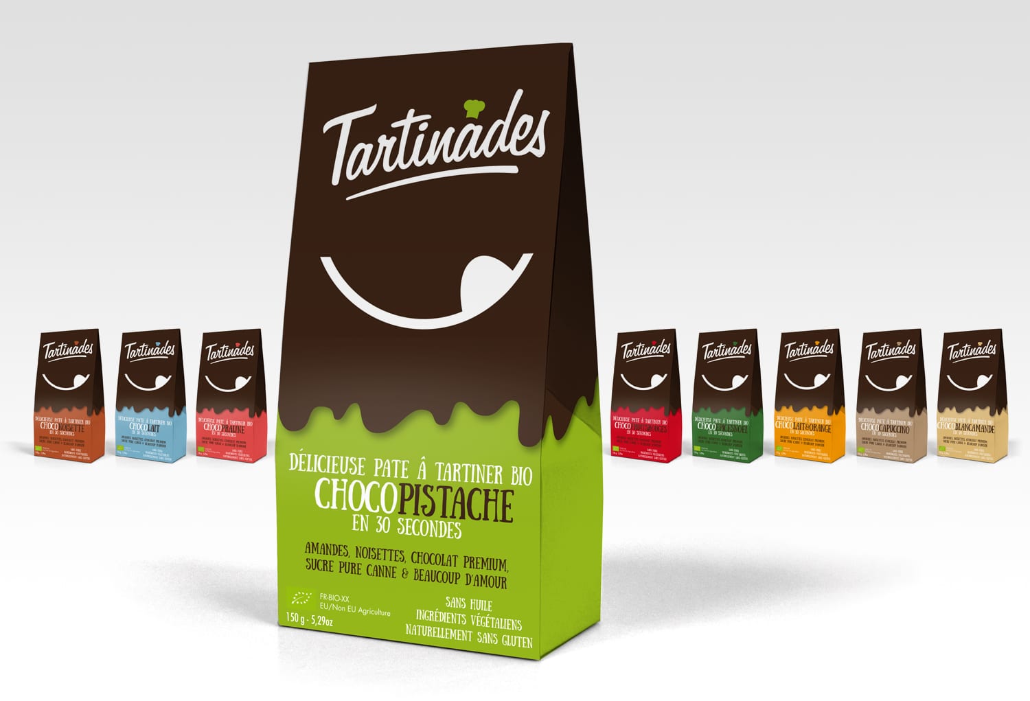 Création de packaging alimentaire pour la marque Tartinades par Graphicstyle